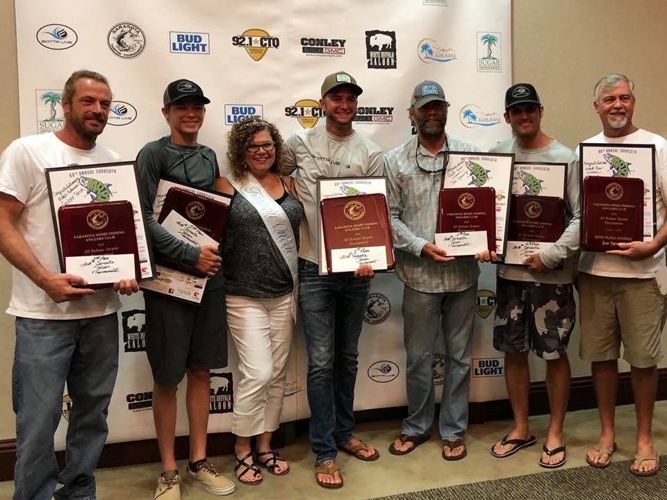 This year's winners proudly displaying their plaques.